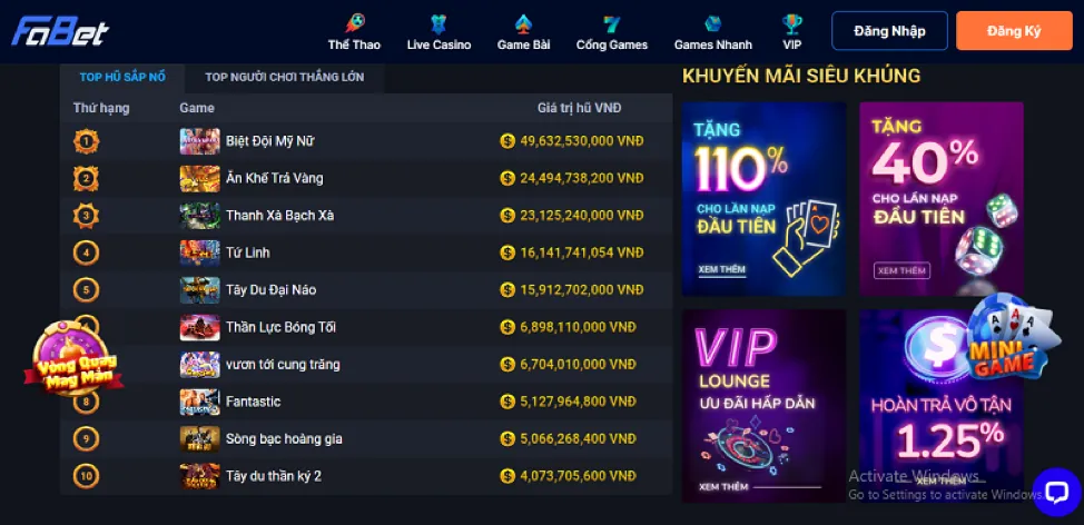 Giao diện nền tảng casino trực tuyến an toàn của KV9999 Login